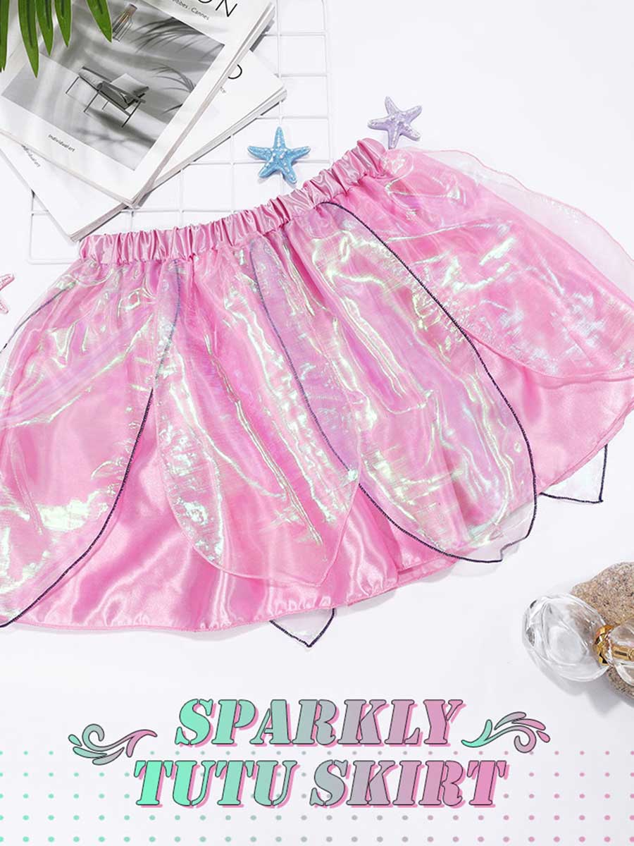 Pink Reflective Multi-layered Dance Skirt - Image 2