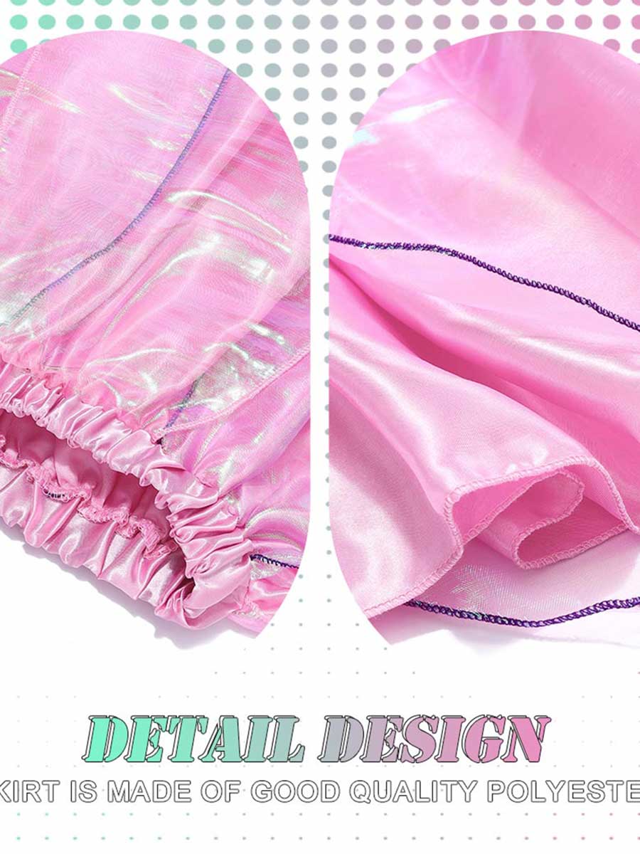 Pink Reflective Multi-layered Dance Skirt - Image 6
