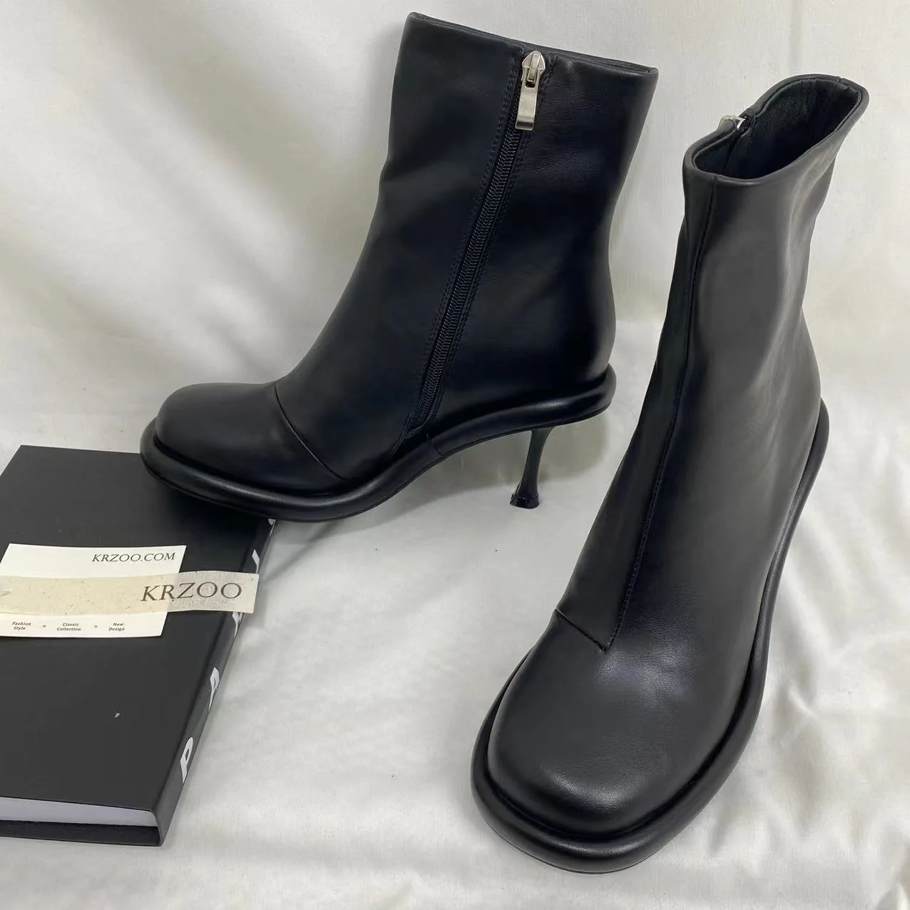 Platform Boots With Side Zippers - Image 4