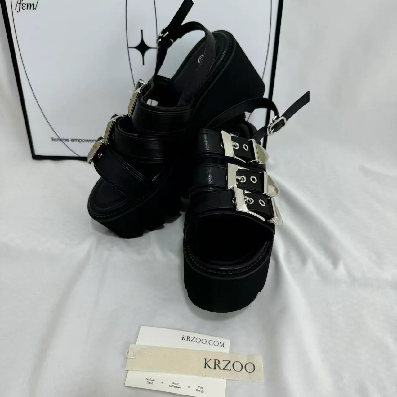 Platform Peep-Toe High-Heel Sandals - Image 3