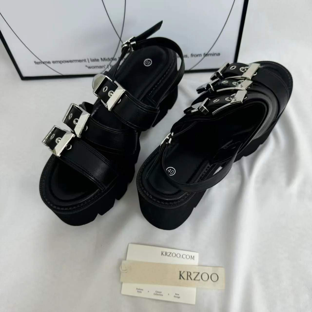 Platform Peep-Toe High-Heel Sandals - Image 5