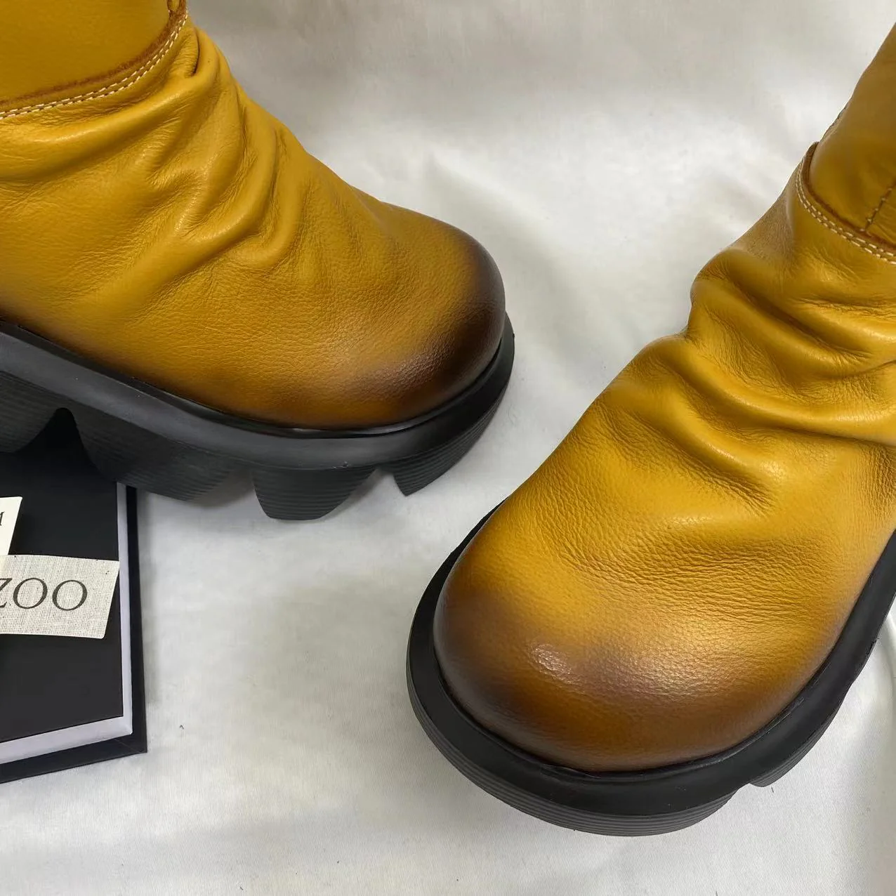 Platform Pleated Ankle Boots - Image 6