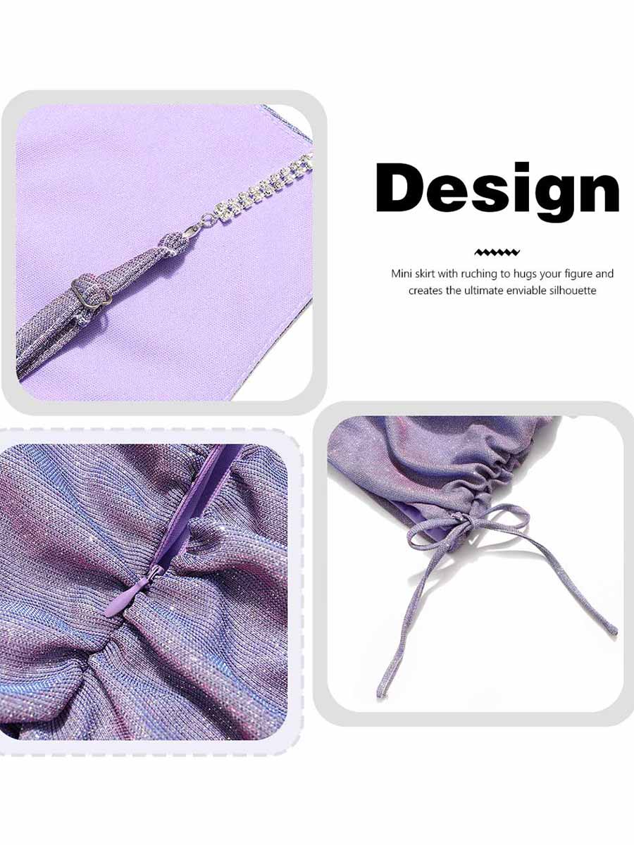 Pleated Purple Glitter Two-Piece Set - Image 4