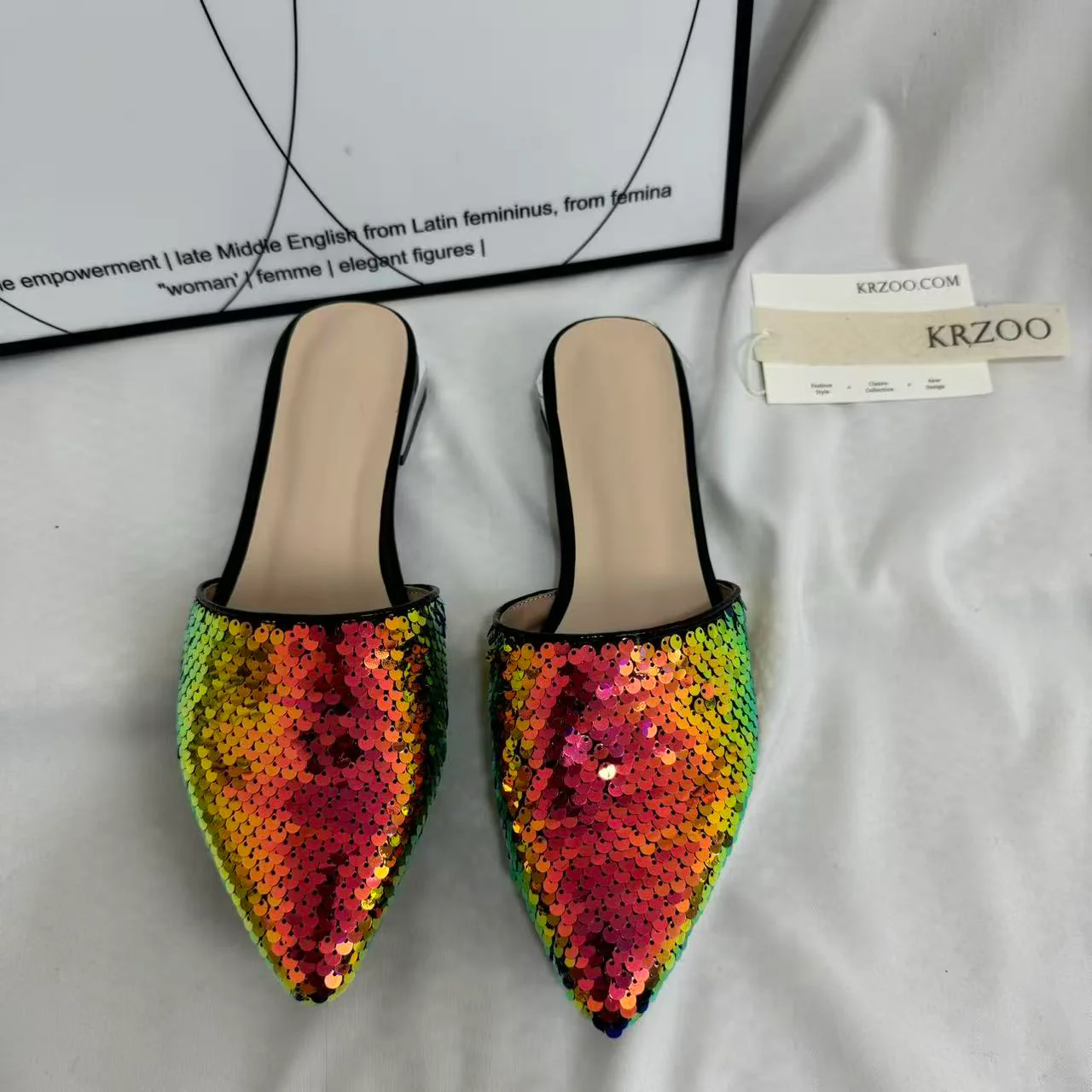 Plus-Size Flat Sequin Slides - Image 3
