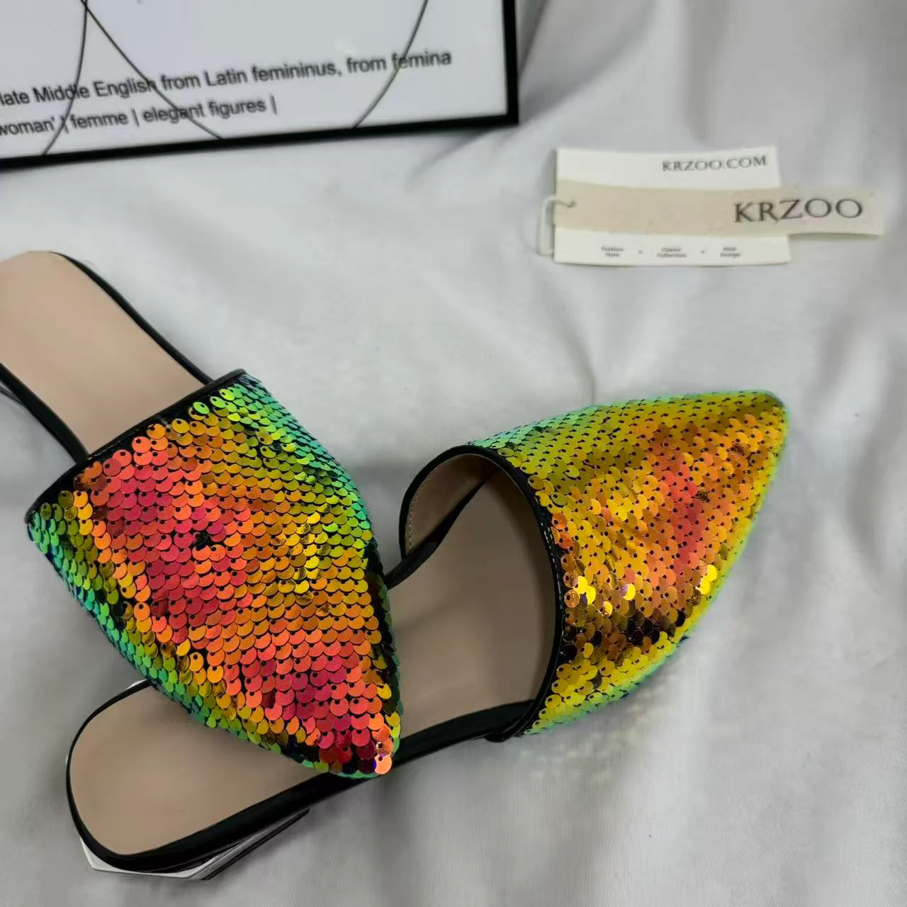 Plus-Size Flat Sequin Slides - Image 4