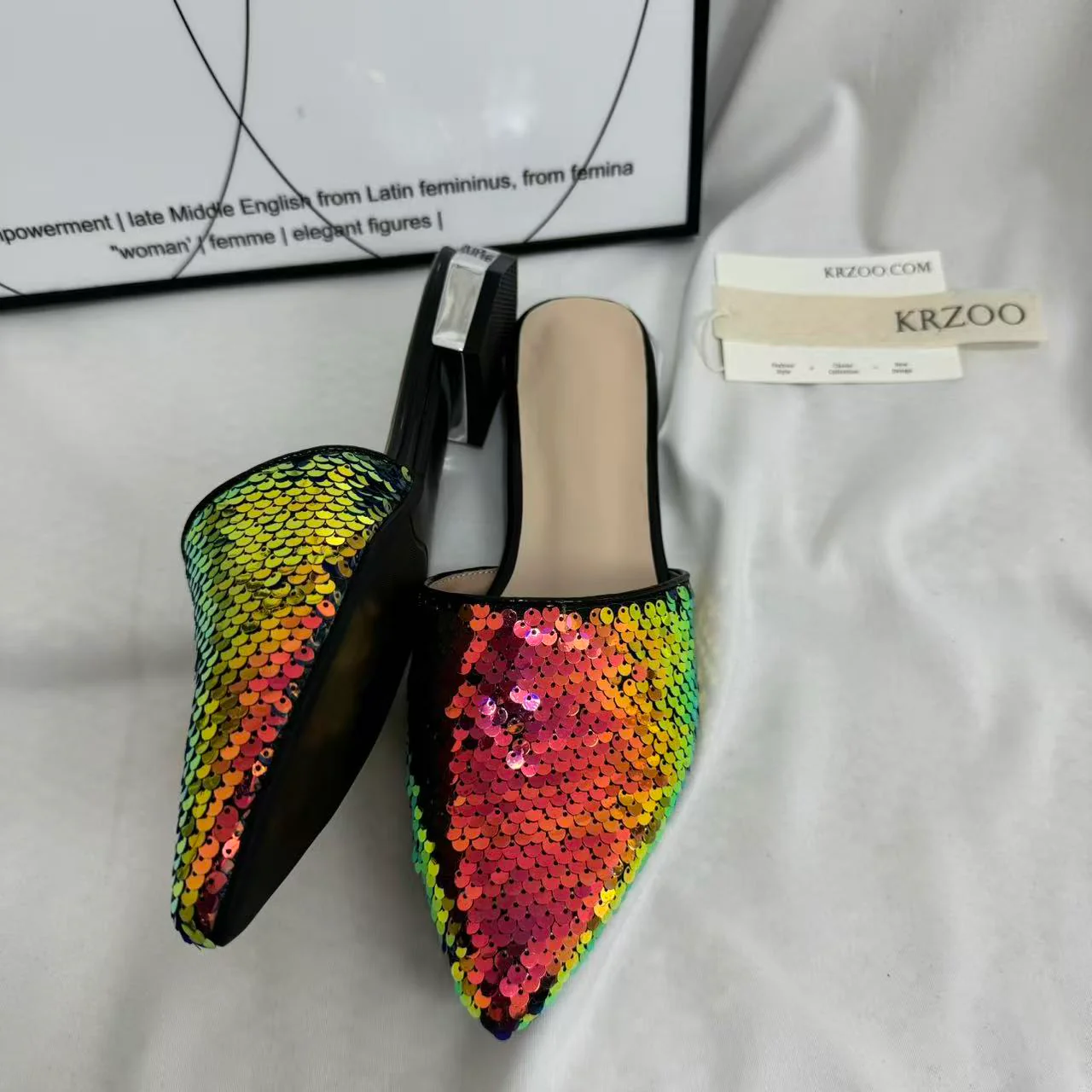 Plus-Size Flat Sequin Slides - Image 5