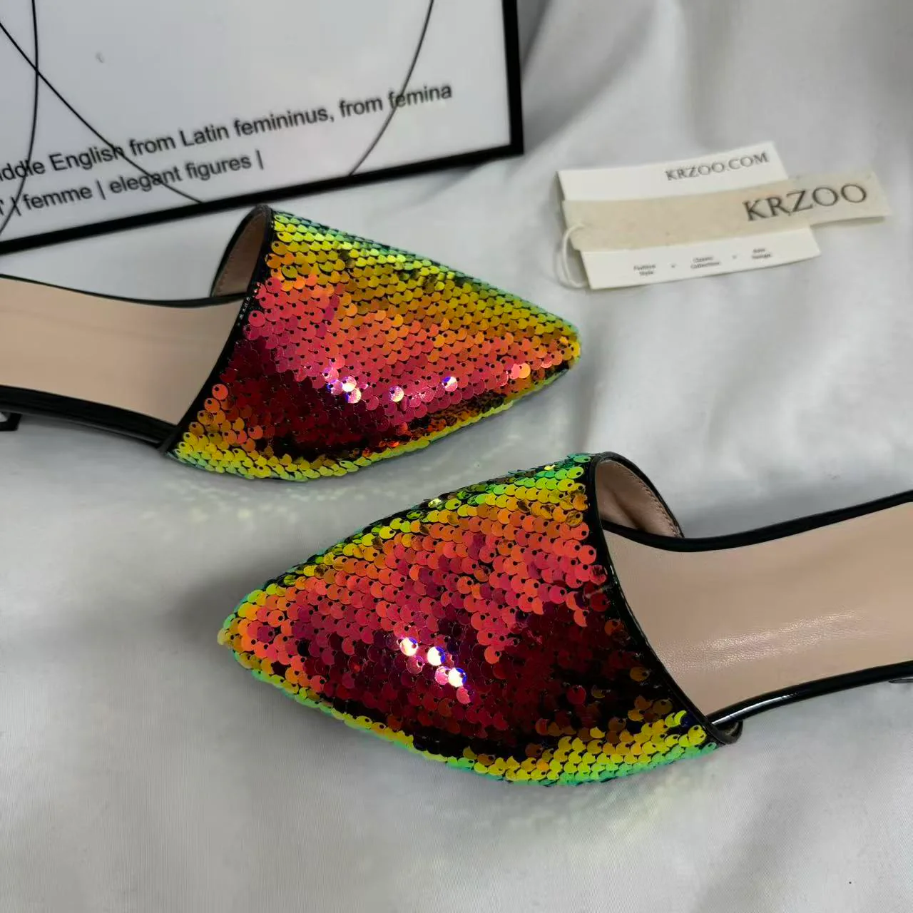 Plus-Size Flat Sequin Slides - Image 6
