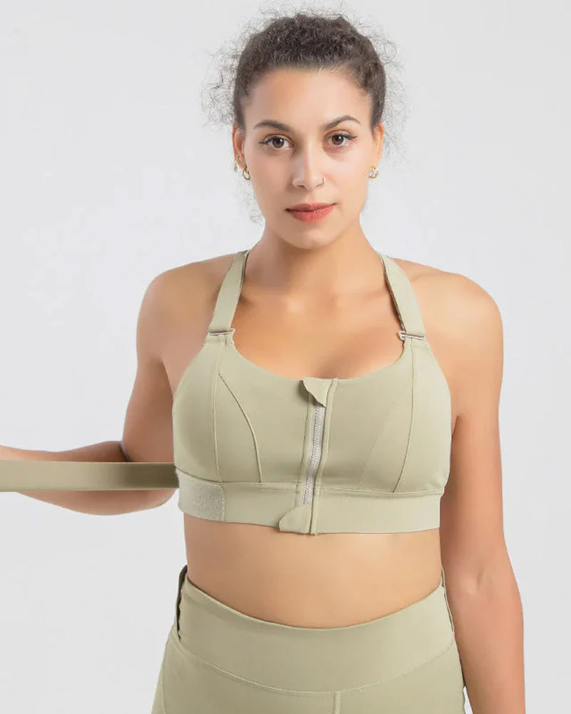 Plus Size Shock Absober Zip-Front High Impact Sports Bra - Image 5