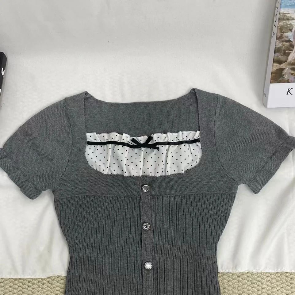 Polka Dot Button-Up Short-Sleeved Shirt - Image 3