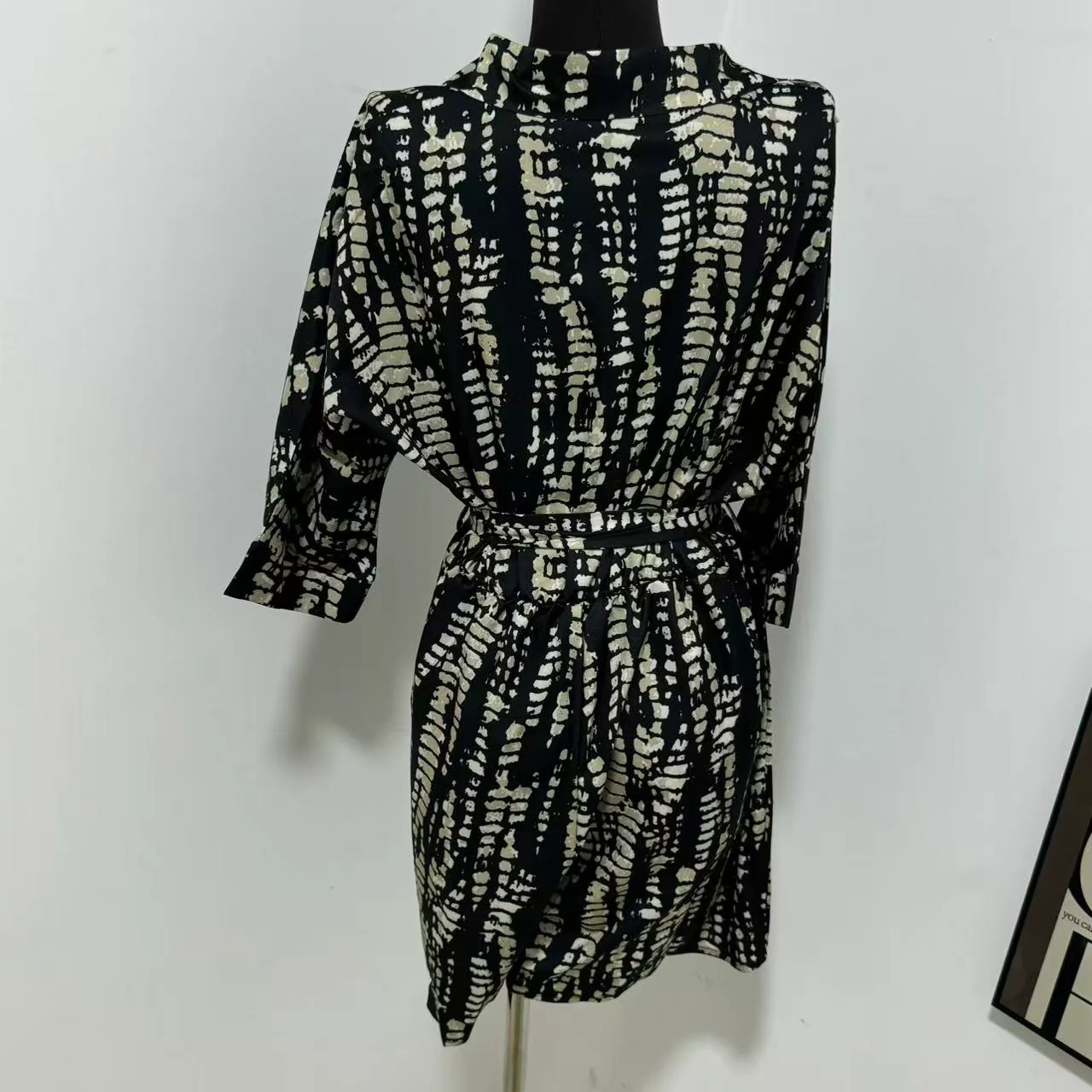 Printed Loose-Fit Satin Wide-Leg Jumpsuit - Image 2