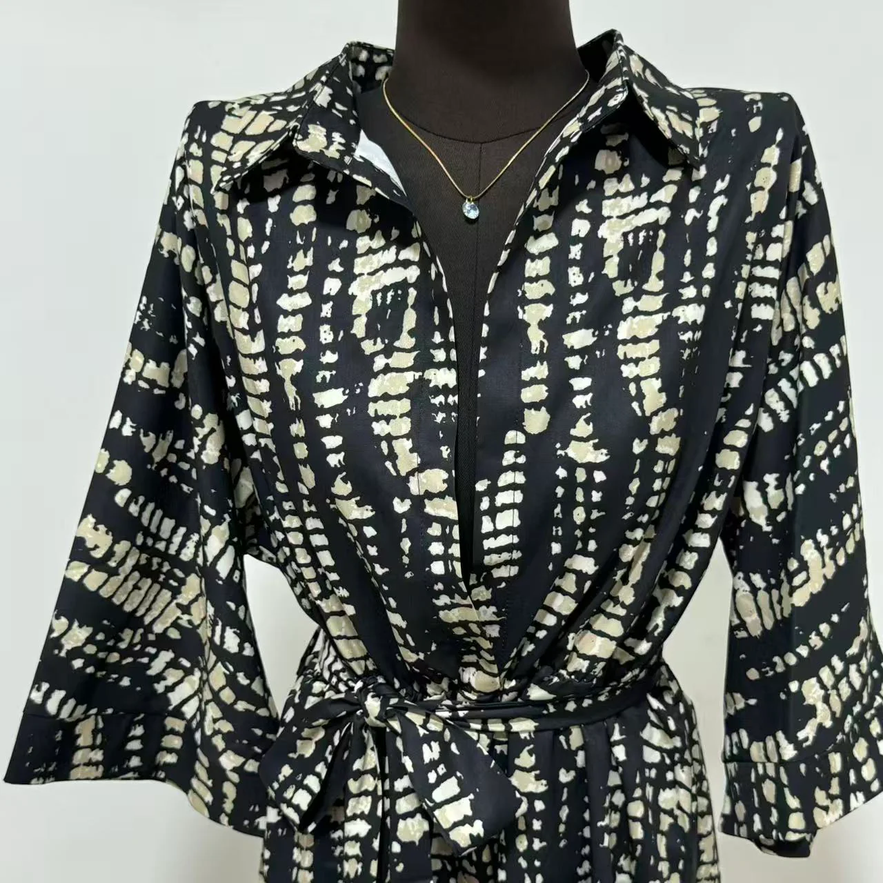 Printed Loose-Fit Satin Wide-Leg Jumpsuit - Image 3