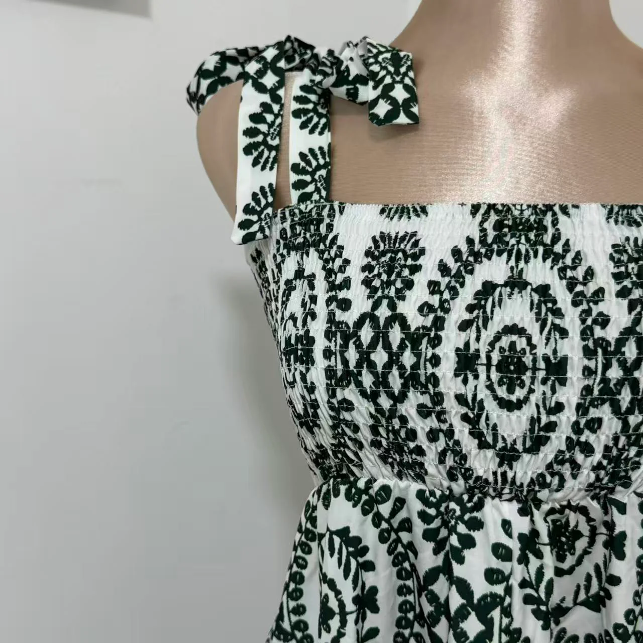 Printed Sleeveless Strappy Dress with Slit - Image 6