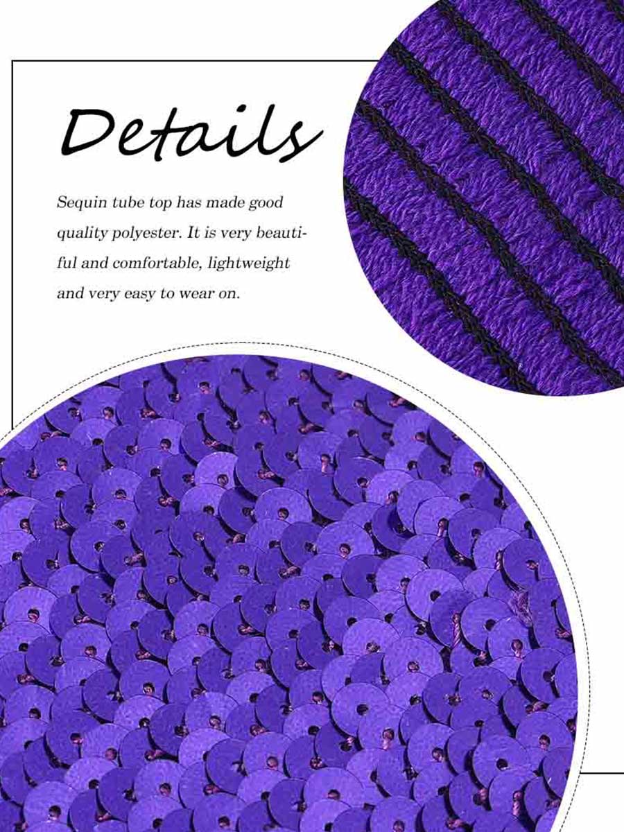 Purple Sequin Tube Top - Image 4