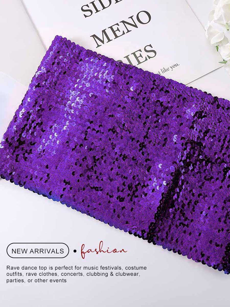 Purple Sequin Tube Top - Image 6