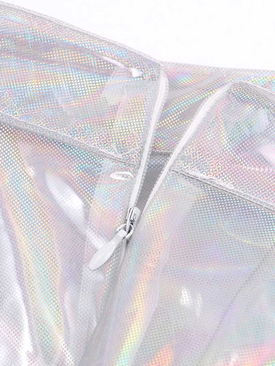 PVC Holographic Reflective Transparent Skirt - Image 6