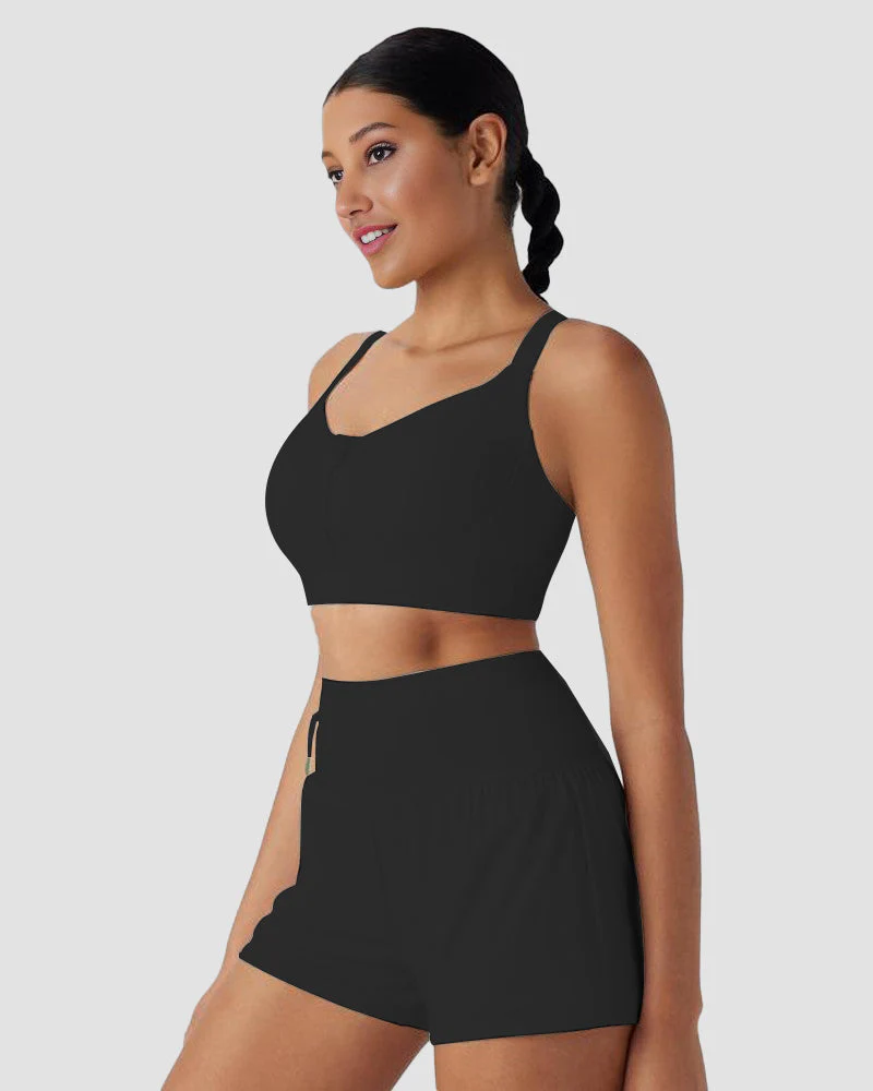 Quick-Dry Zipper Push-Up Sports Bra with Adjustable Buckle - Image 11