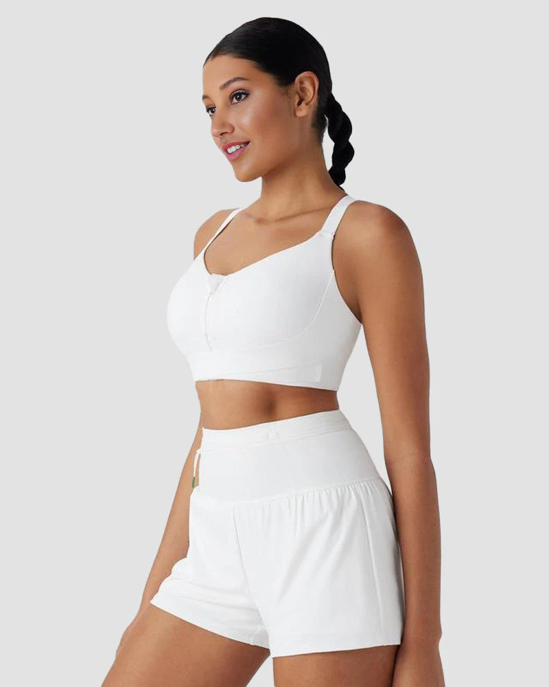 Quick-Dry Zipper Push-Up Sports Bra with Adjustable Buckle - Image 3