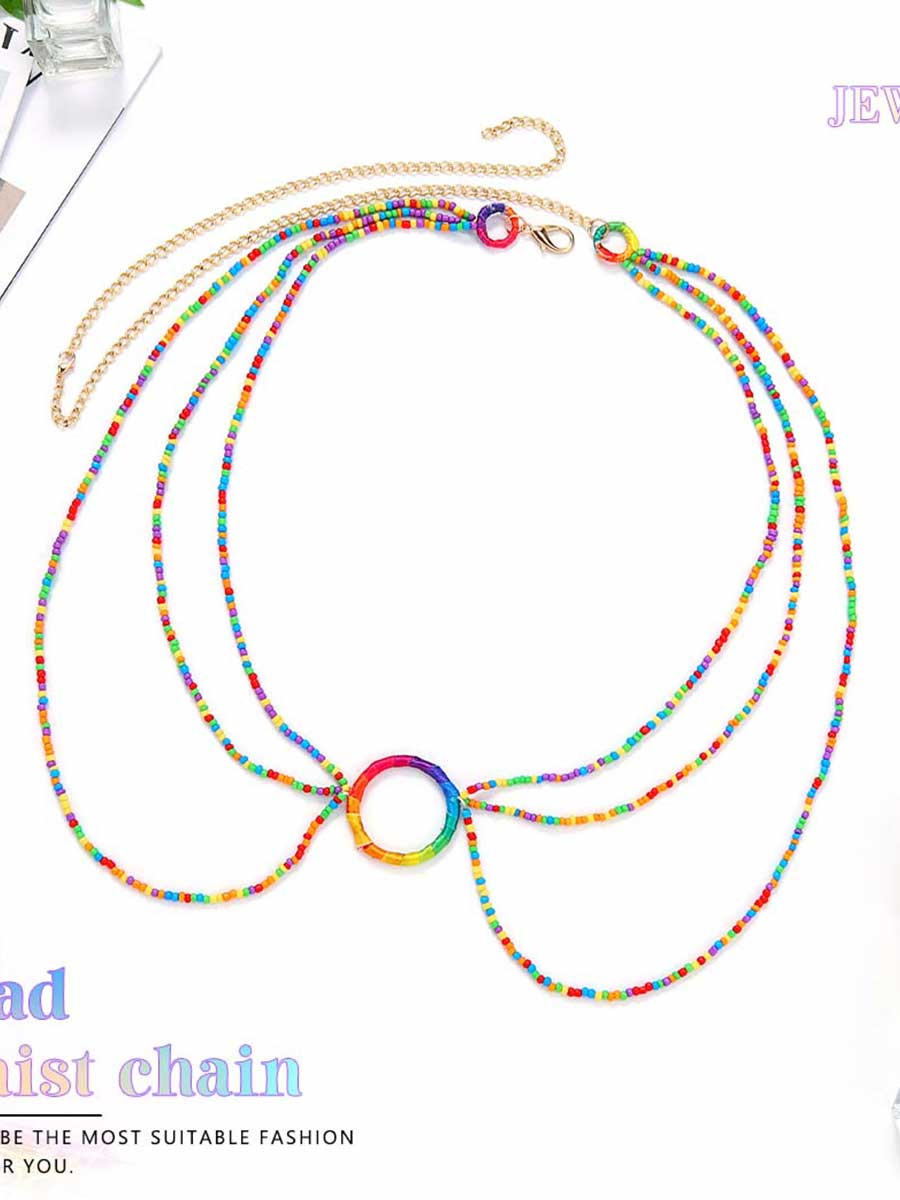Rainbow Beaded Body Chain - Image 2