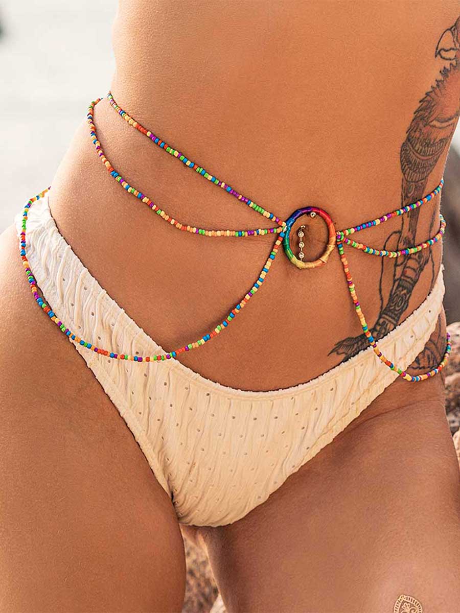 Rainbow Beaded Body Chain - Image 3