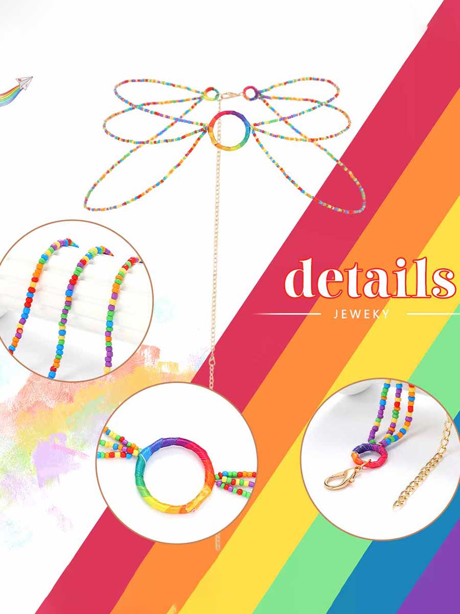 Rainbow Beaded Body Chain - Image 4