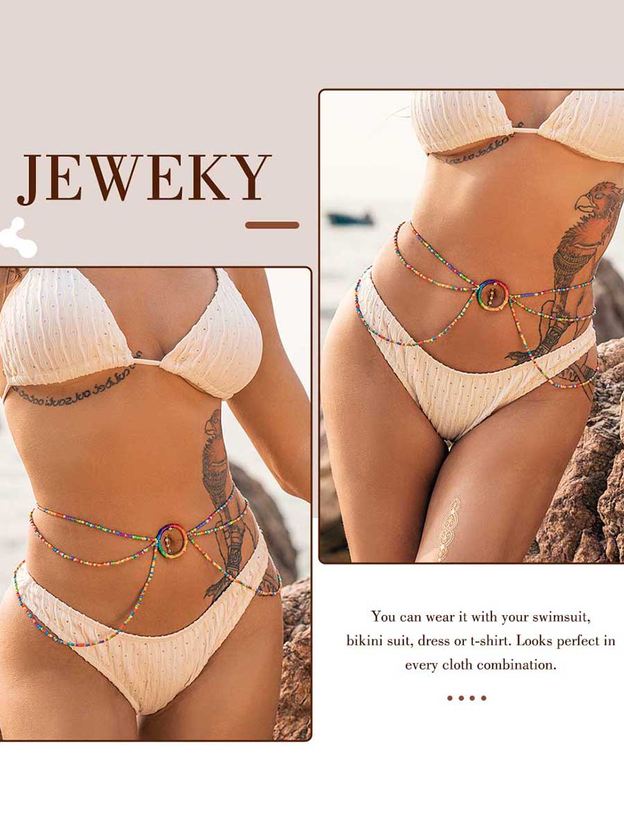 Rainbow Beaded Body Chain - Image 5