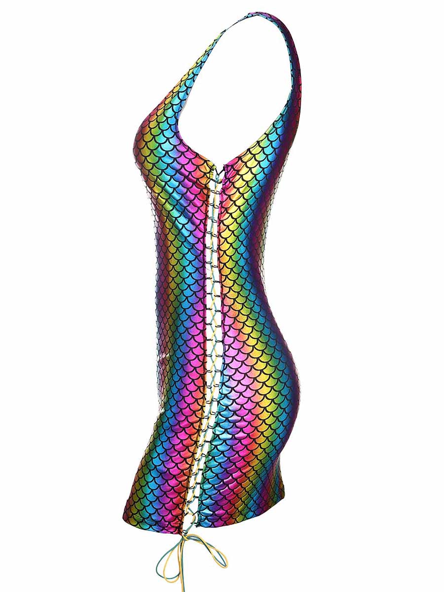 Rainbow Fish Scale Reflective Dress - Image 2