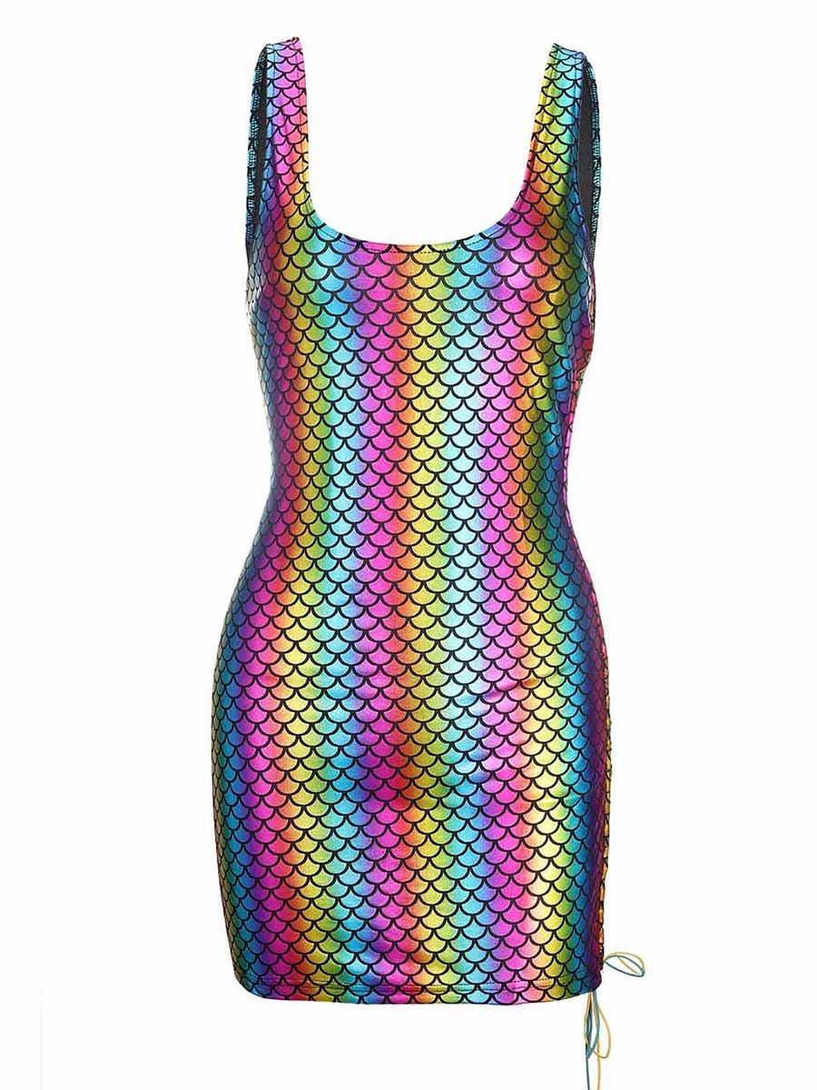 Rainbow Fish Scale Reflective Dress - Image 5