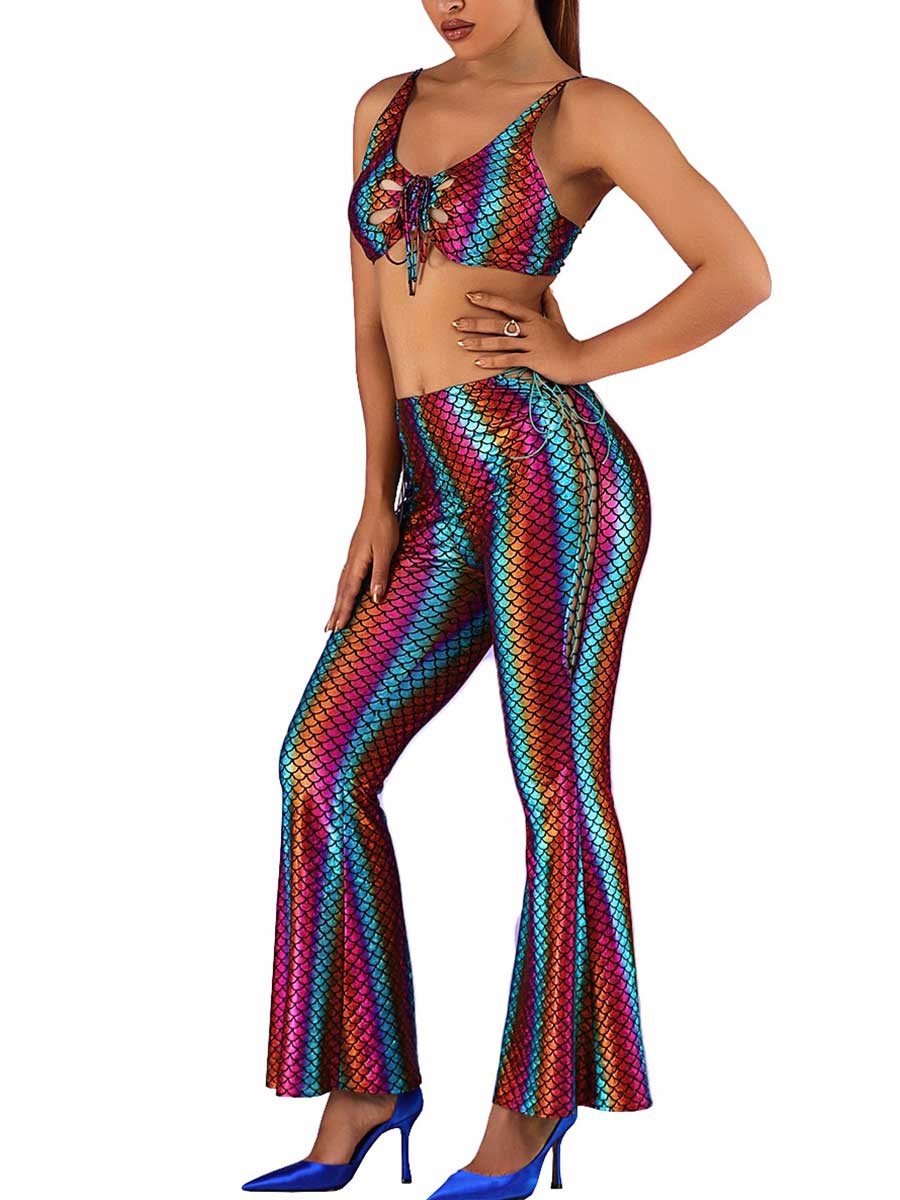 Rainbow Reflective Fish Scale Two-Piece Set - Image 6