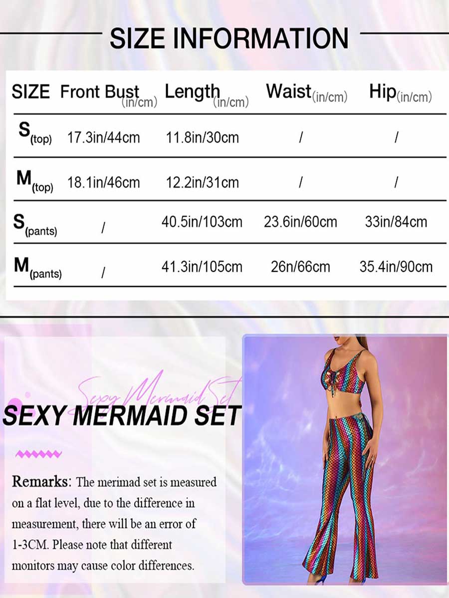 Rainbow Reflective Fish Scale Two-Piece Set - Image 8