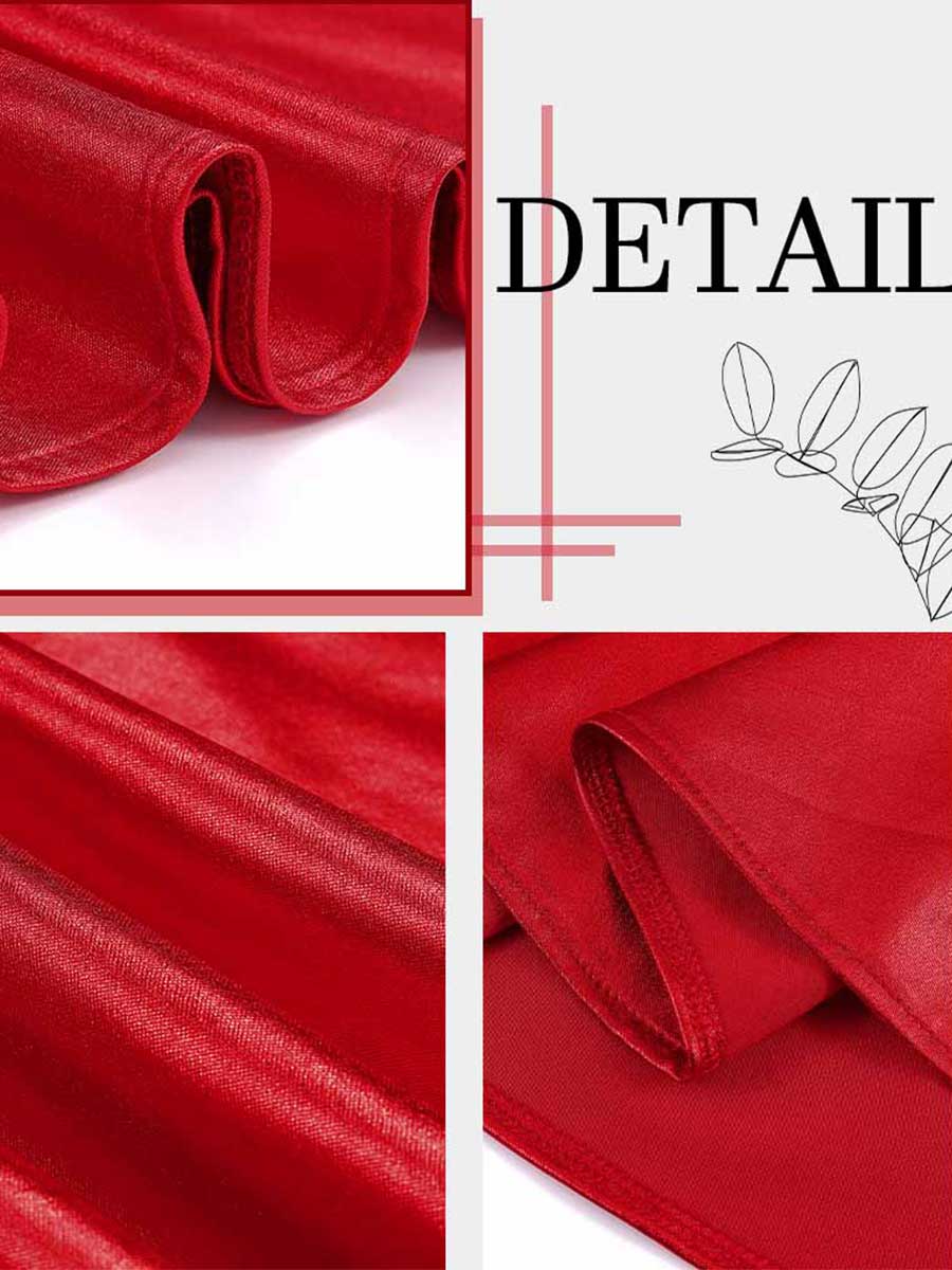 Red Reflective Pleated Skirt - Image 8