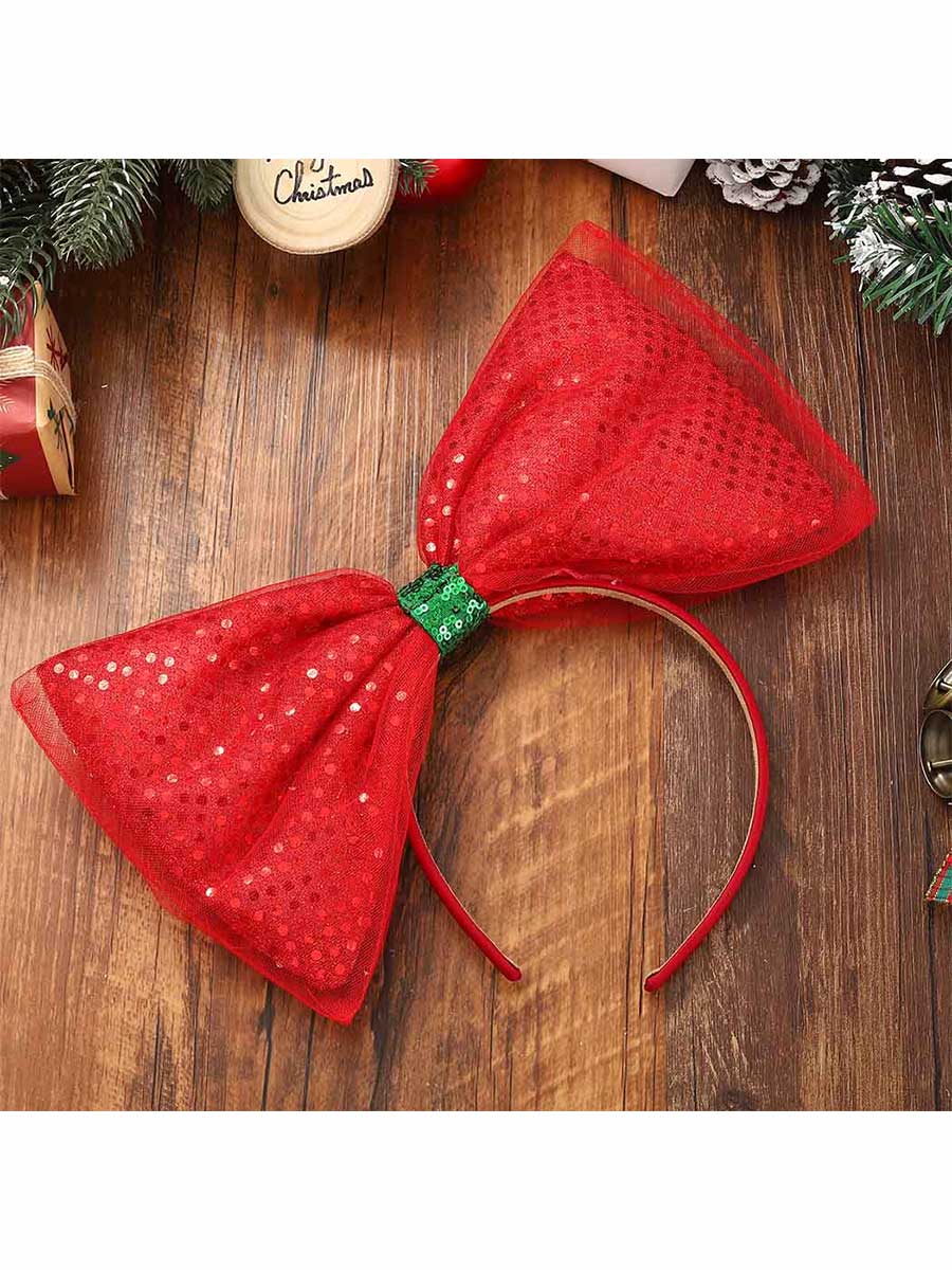 Red Sequin Bow Headband - Image 3