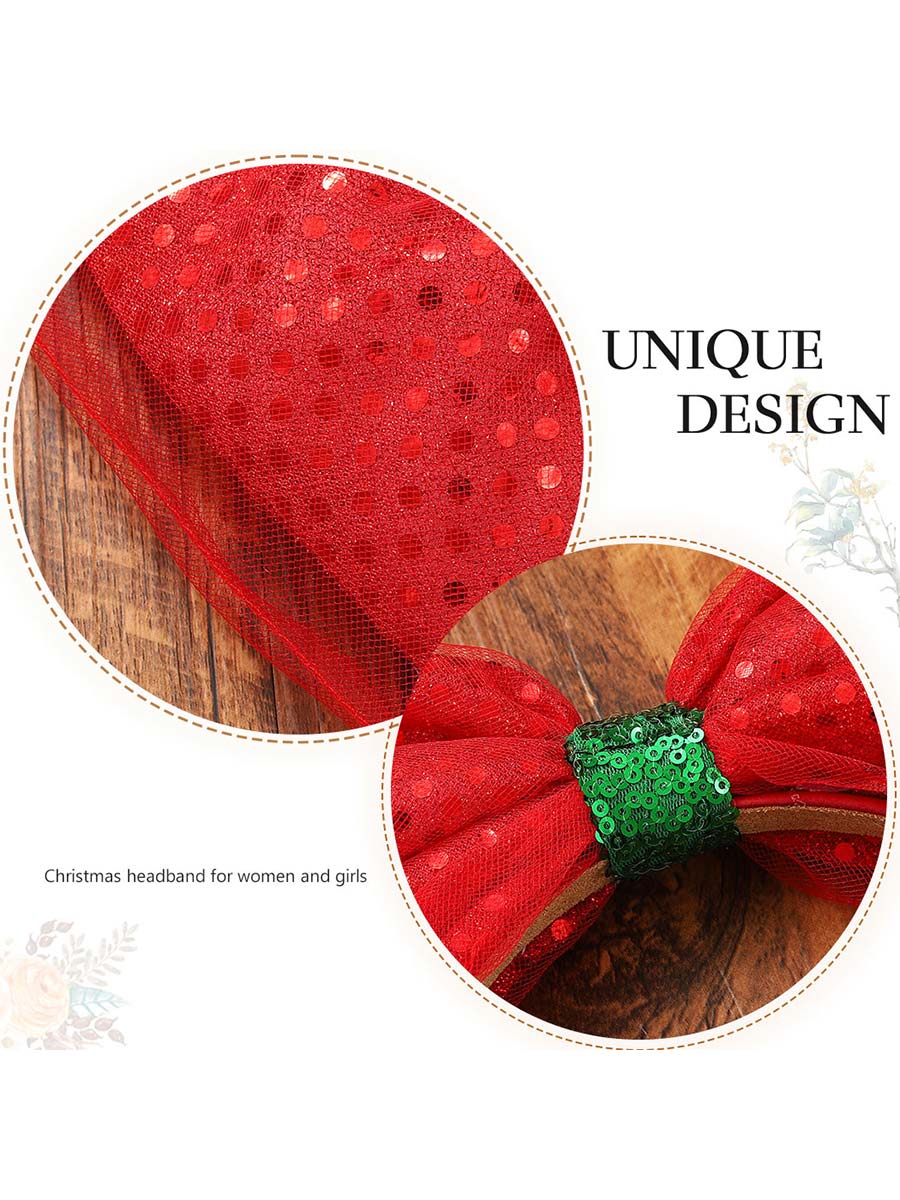 Red Sequin Bow Headband - Image 5