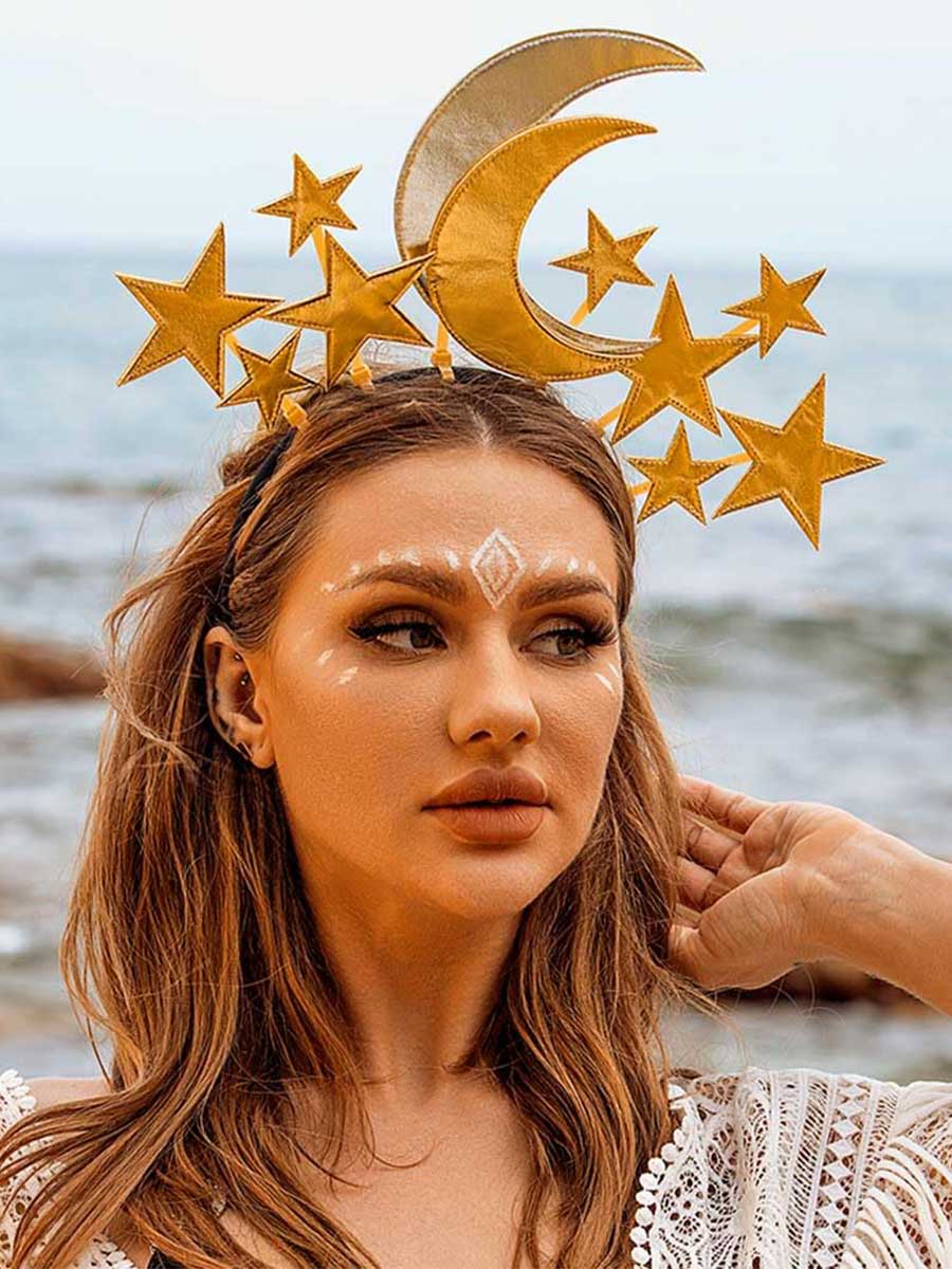 Reflective Star and Moon Halo Crown - Image 3
