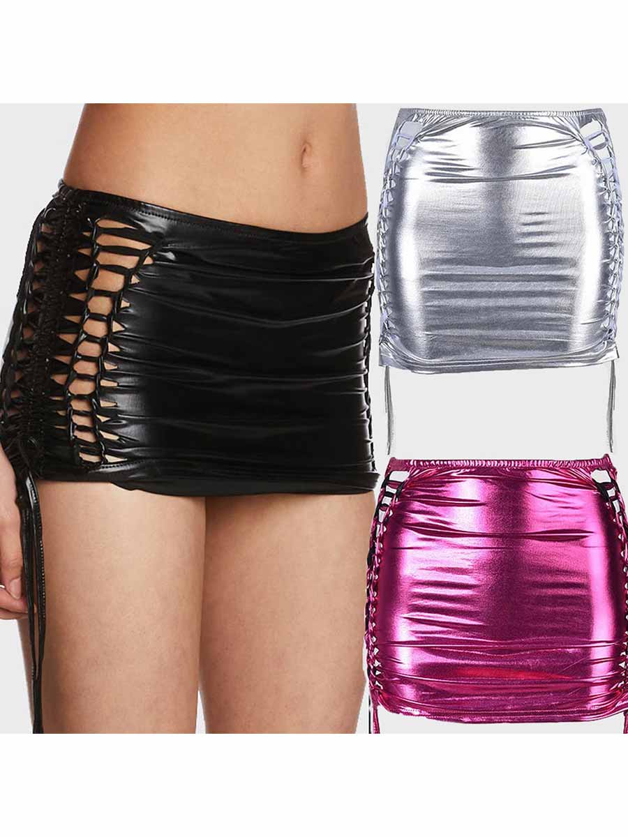 Reflective Tight Mini Skirt - Image 3