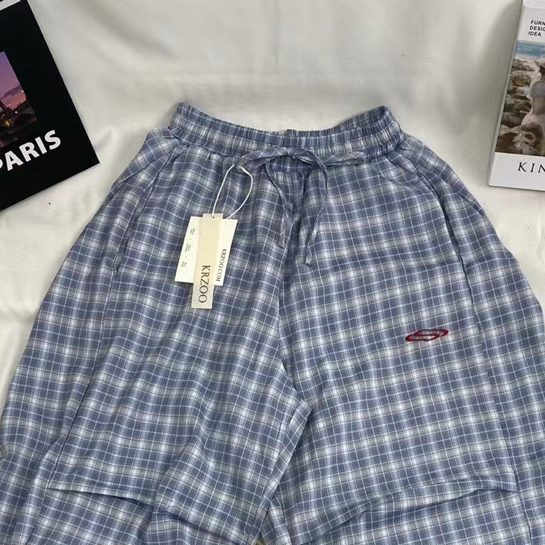 Retro Blue Checkered Pants - Image 3