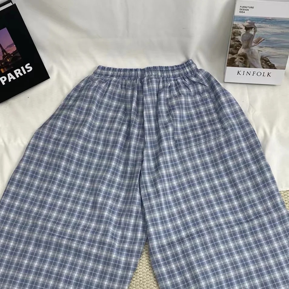 Retro Blue Checkered Pants - Image 4
