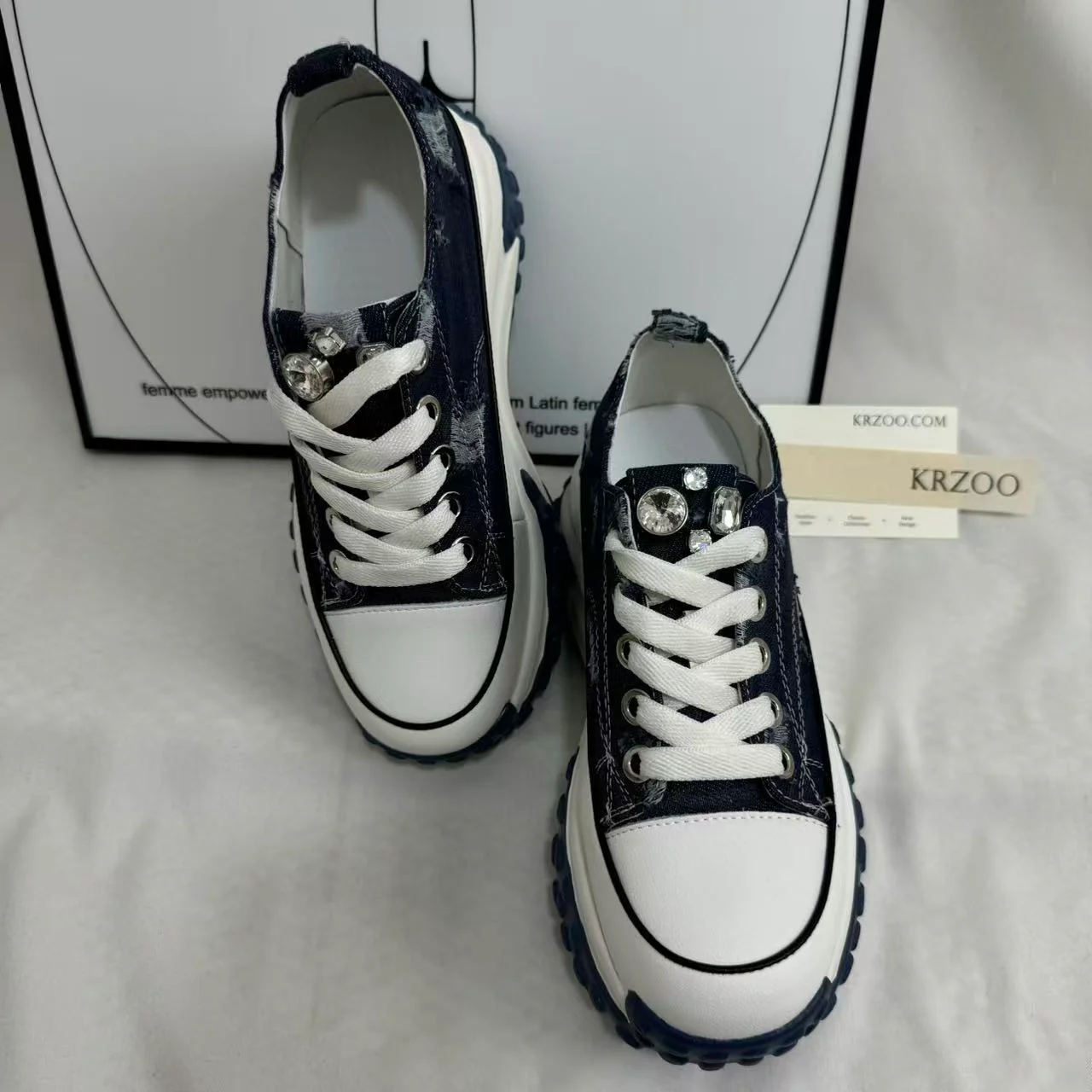 Retro Denim Casual Sneakers - Image 2