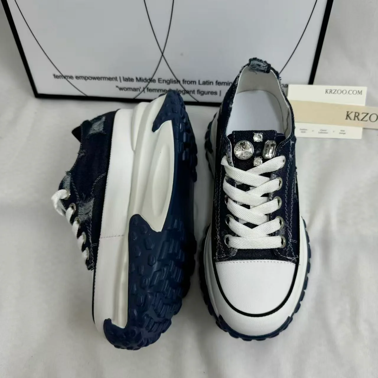 Retro Denim Casual Sneakers - Image 3