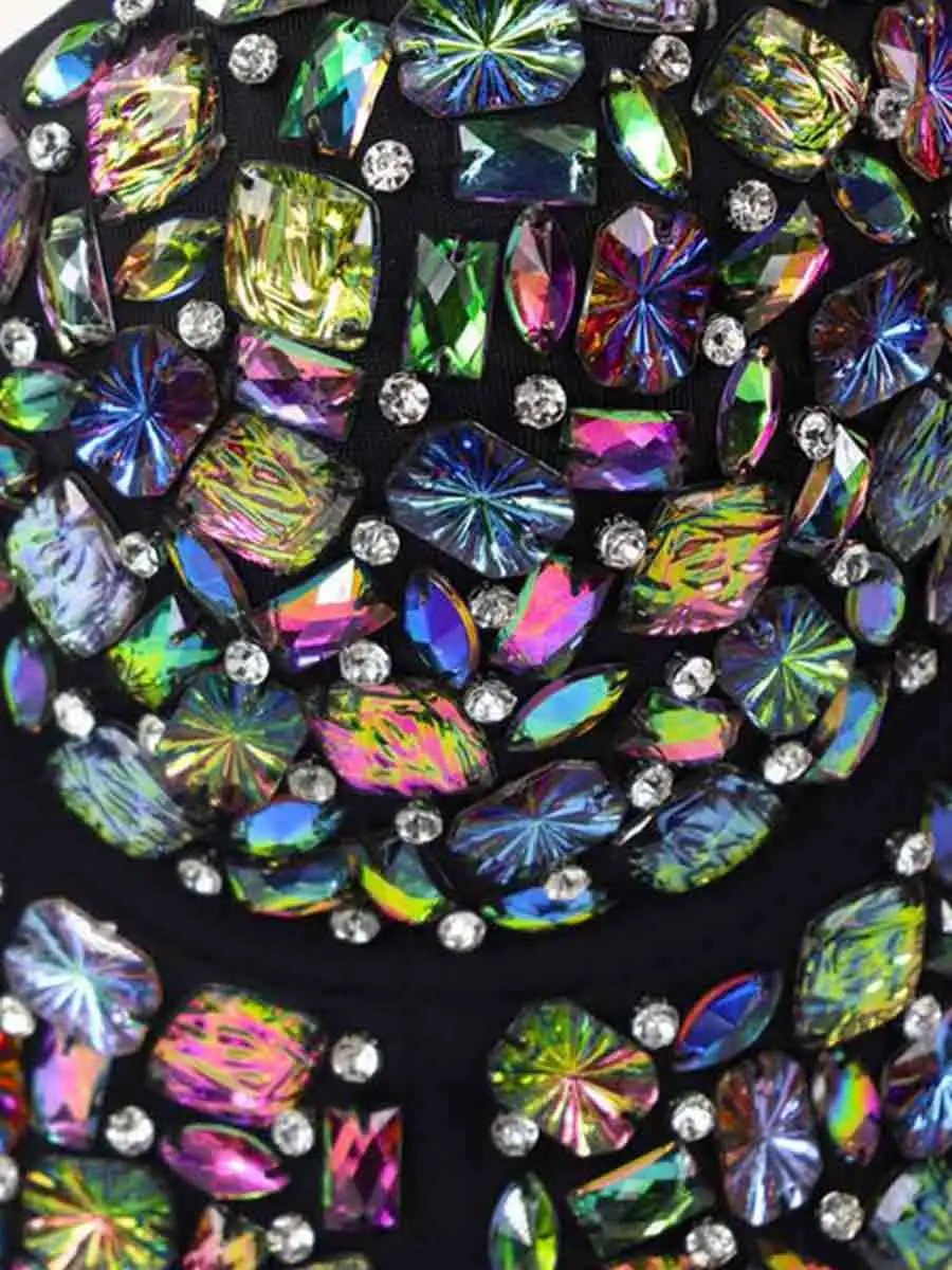 Rainbow Rhinestone Festival Bra Top - Image 6