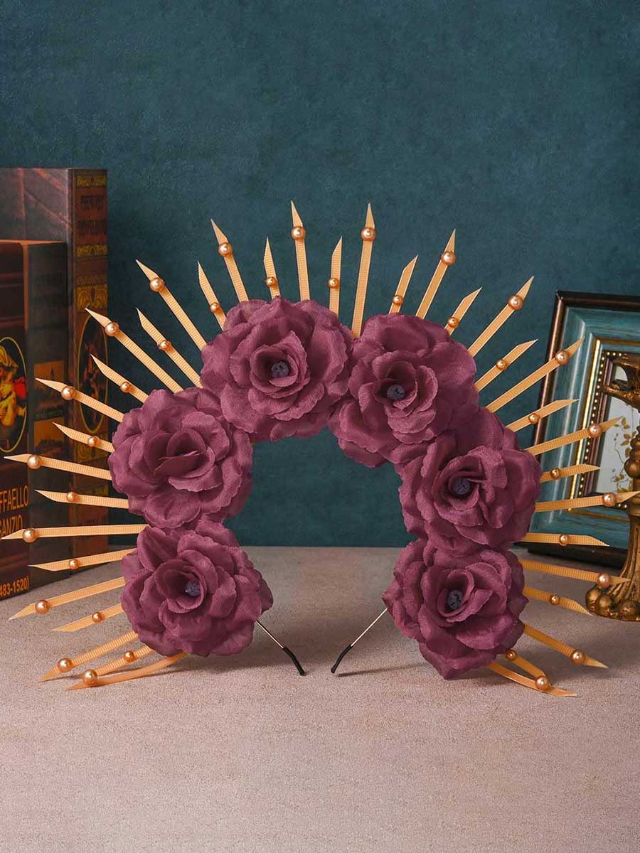 Rose Wreath Goddess Spike Crown - Image 2