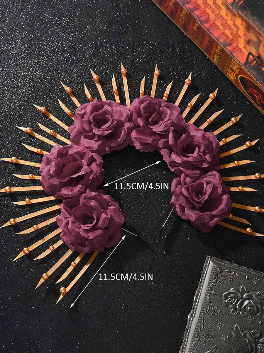 Rose Wreath Goddess Spike Crown - Image 6