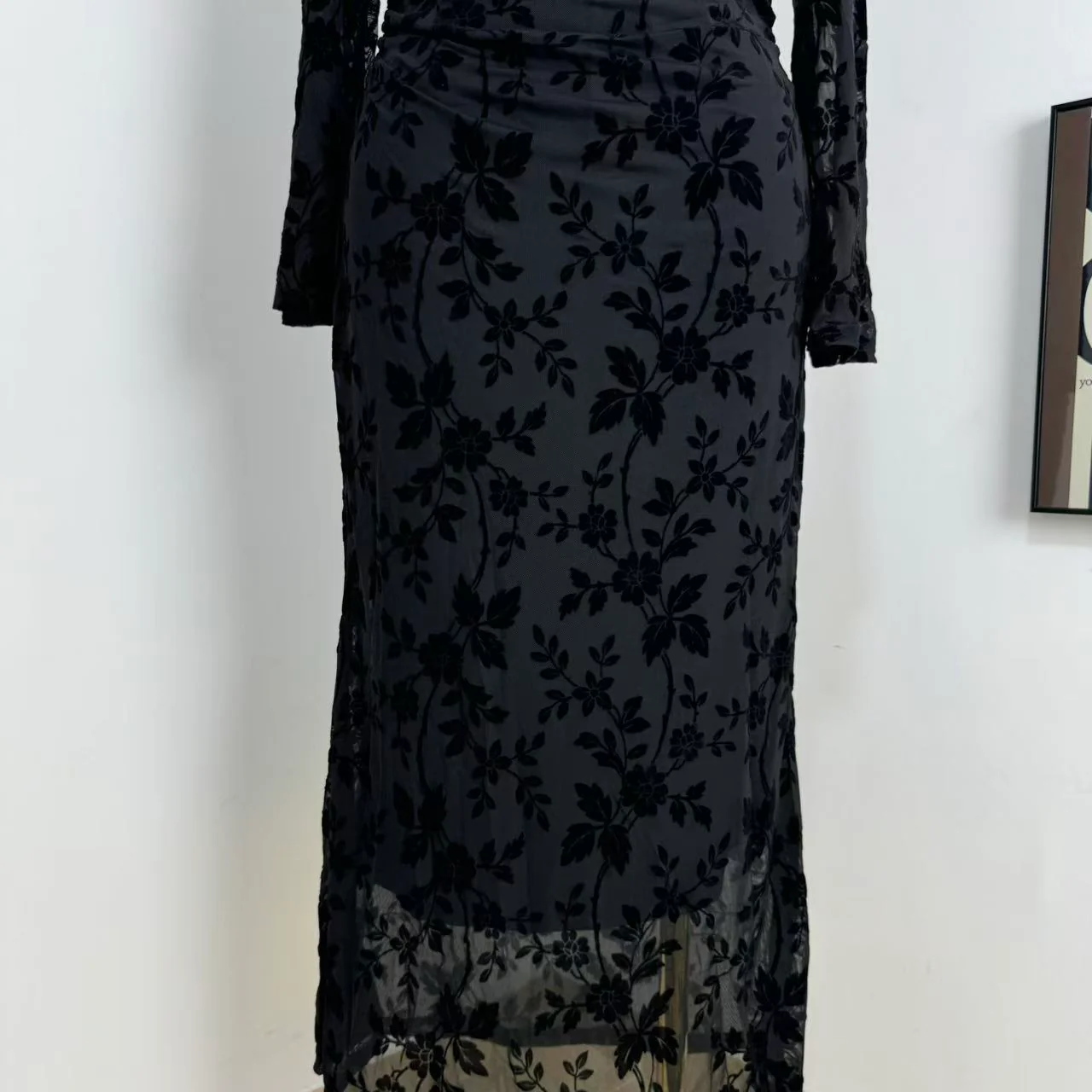Round-Neck Printed Long-Sleeve Dress - Image 6