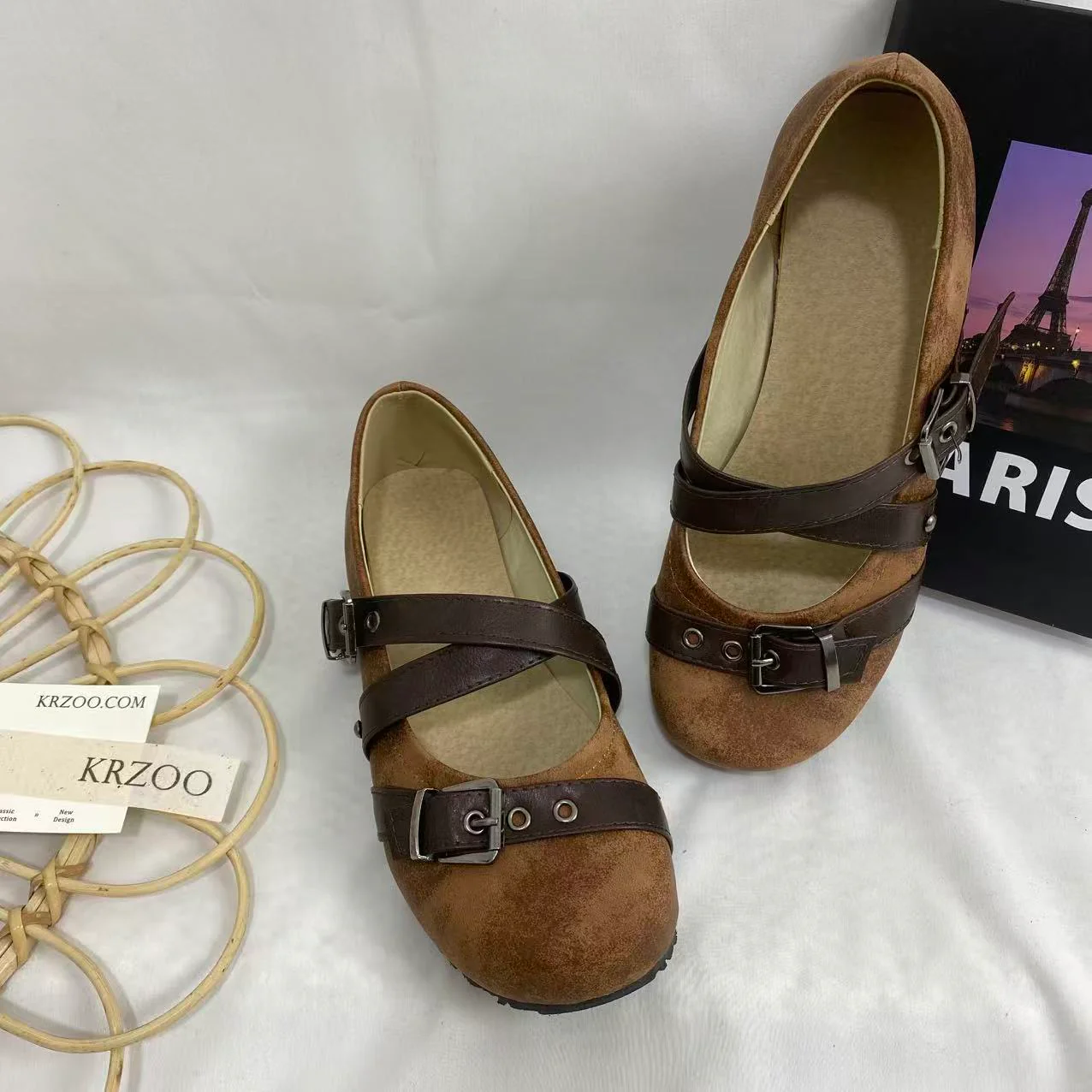 Round-Toe Flat Shoes with Buckle - Image 2