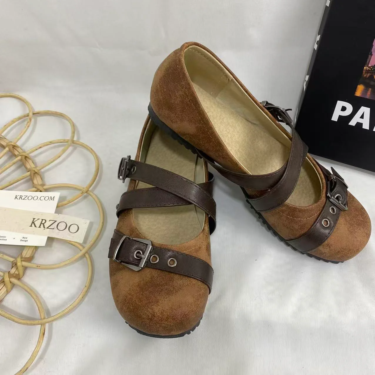 Round-Toe Flat Shoes with Buckle - Image 4