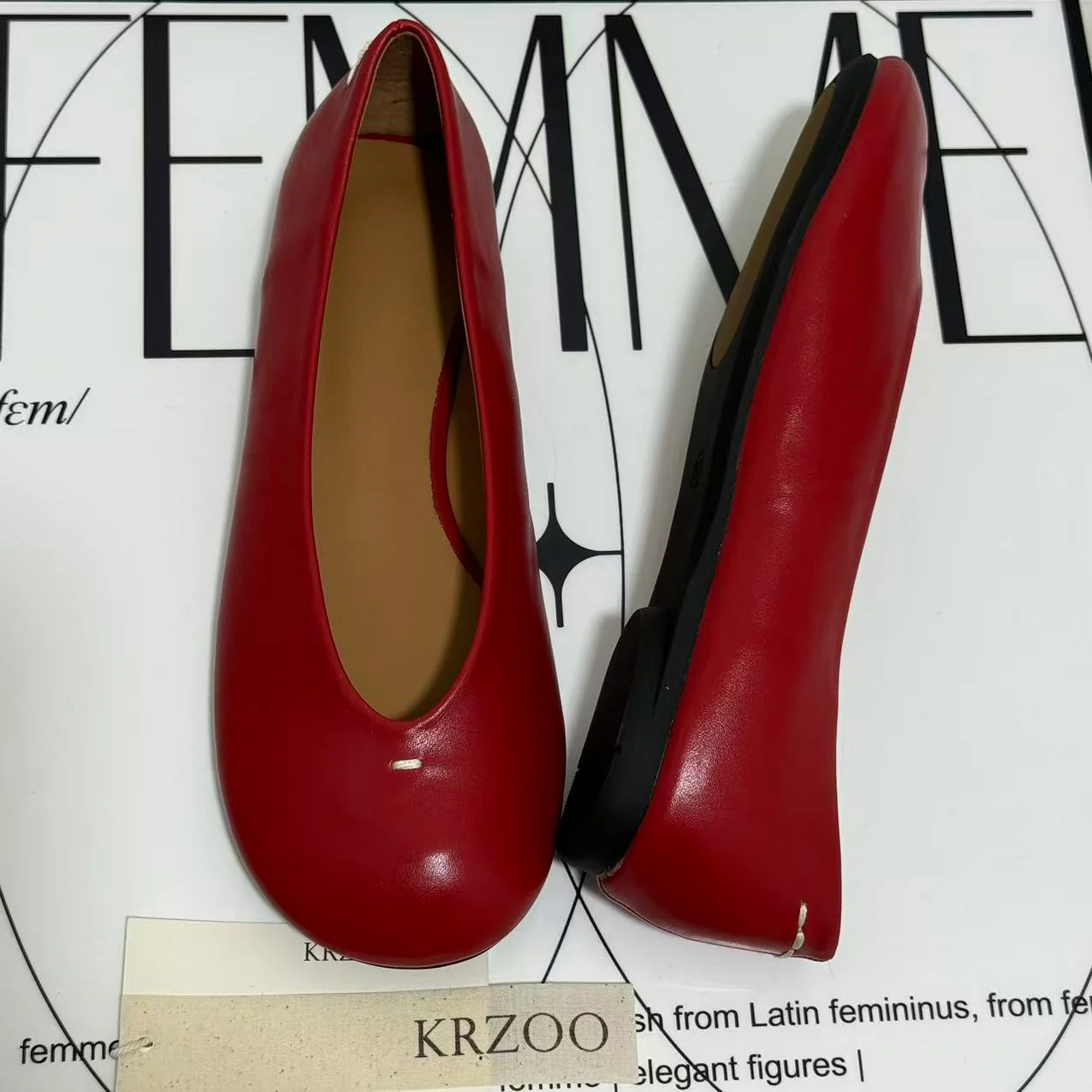 Round-Toed Little Red Slip-Ons - Image 2