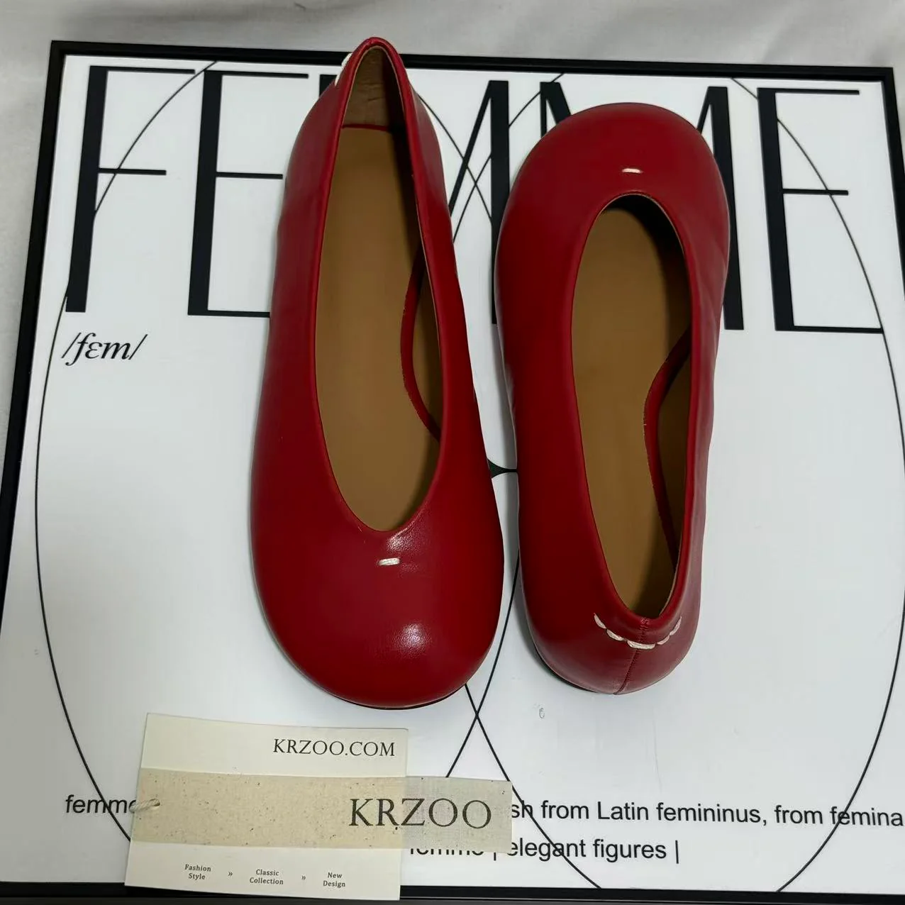 Round-Toed Little Red Slip-Ons - Image 3