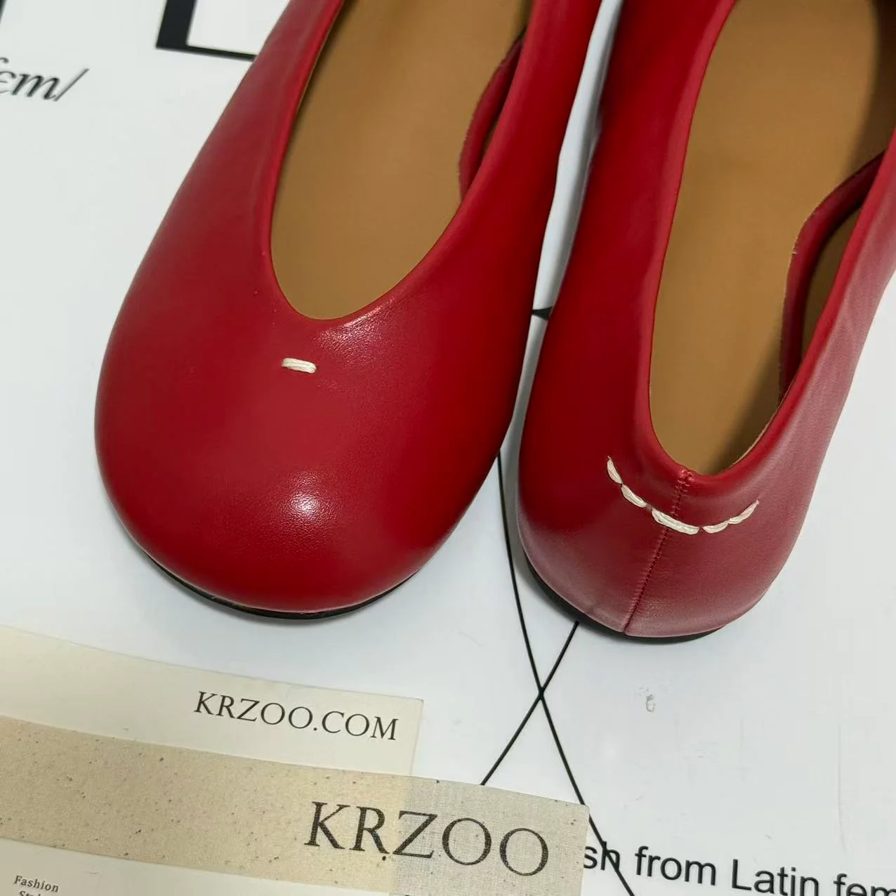 Round-Toed Little Red Slip-Ons - Image 4