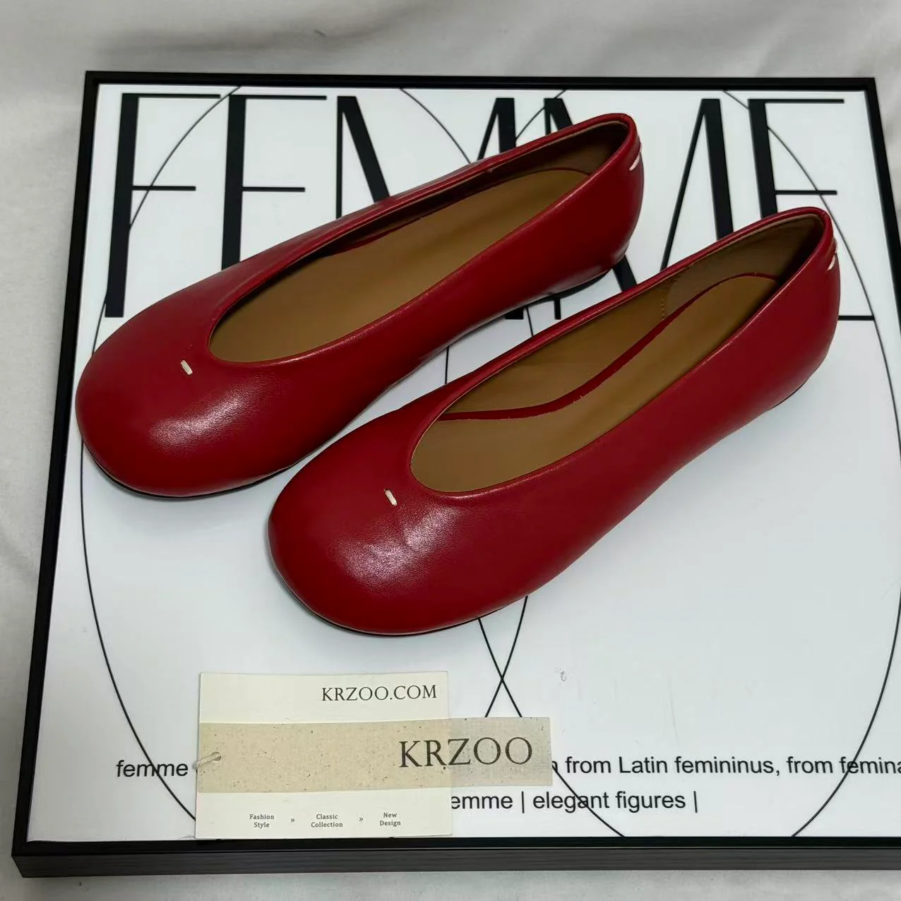 Round-Toed Little Red Slip-Ons - Image 6