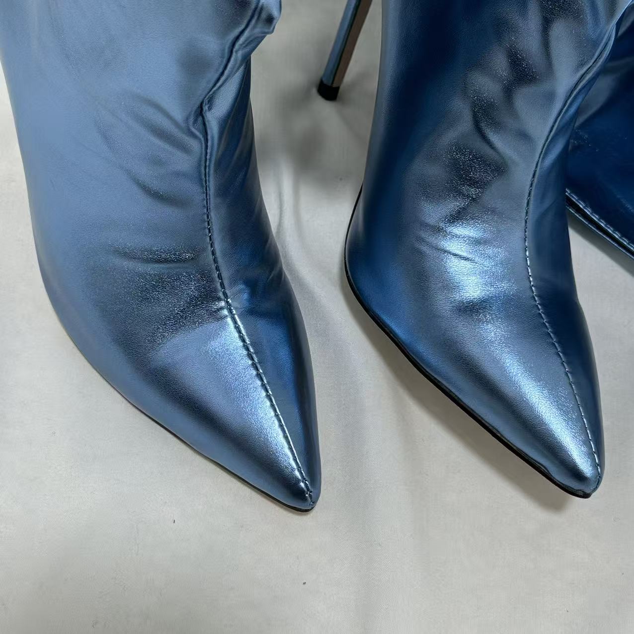 Ruched Pointed-Toe Over-the-Knee Boots - Image 5
