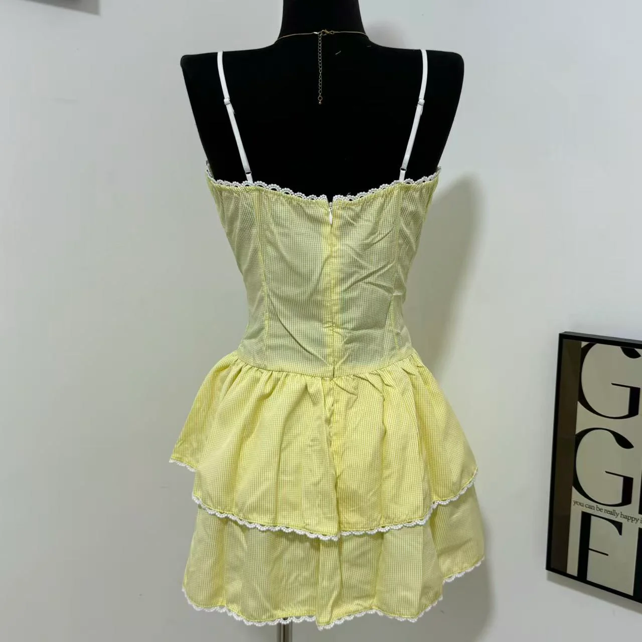 Ruffled Voluminous Polka-Dot Spaghetti-Strap Dress - Image 2